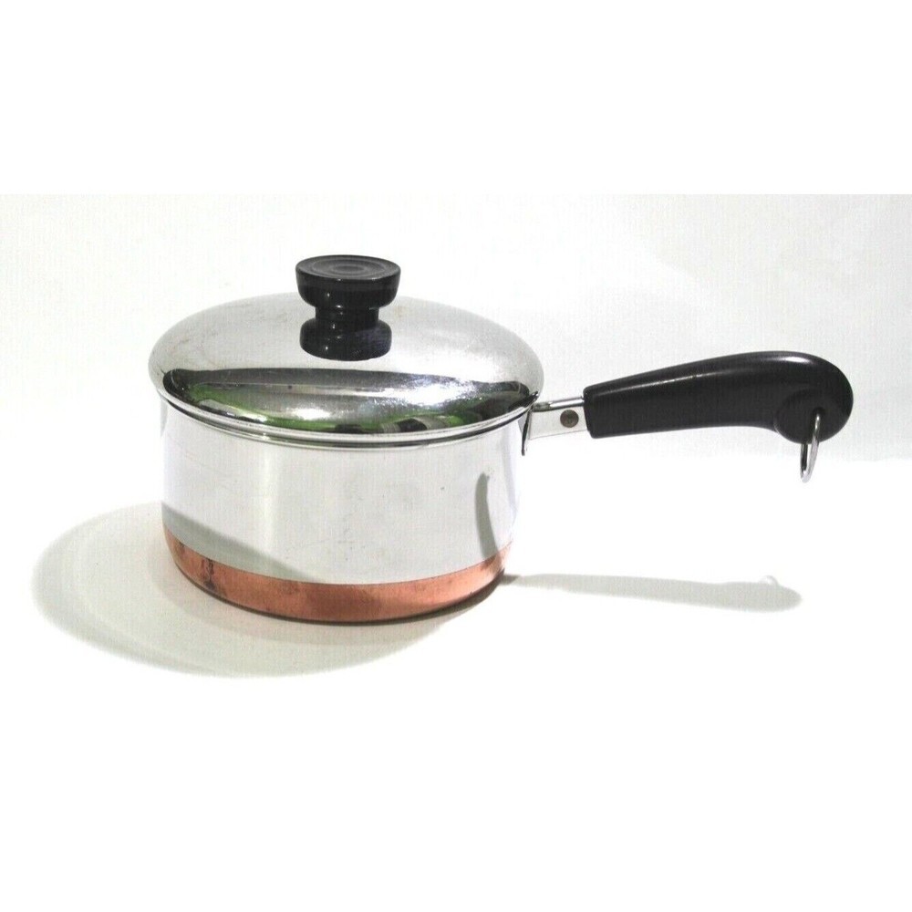 Revere Ware 1.5 Quart 1 1/2 Pot Saucepan Lid Copper Bottom Clinton IL 92 USA Lid